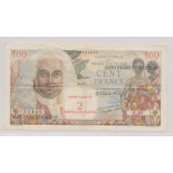 Billet - St pierre et Miquelon - 2NF sur 100 Francs - La Bourdonnais - ND1960