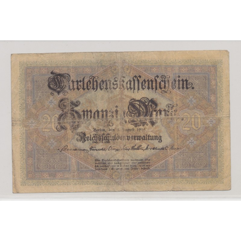 Billet - Allemagne - 20 mark 1914