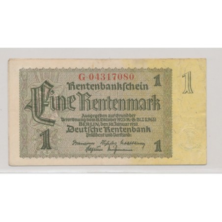 Billet - Allemagne - 1 Rentenmark - 1937