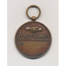 Jeton Maçonnique - Les Zeles philanthropes - loges à l'orient de Paris - laiton 2