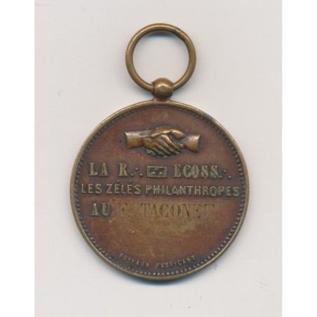 Jeton Maçonnique - Les Zeles philanthropes - loges à l'orient de Paris - laiton