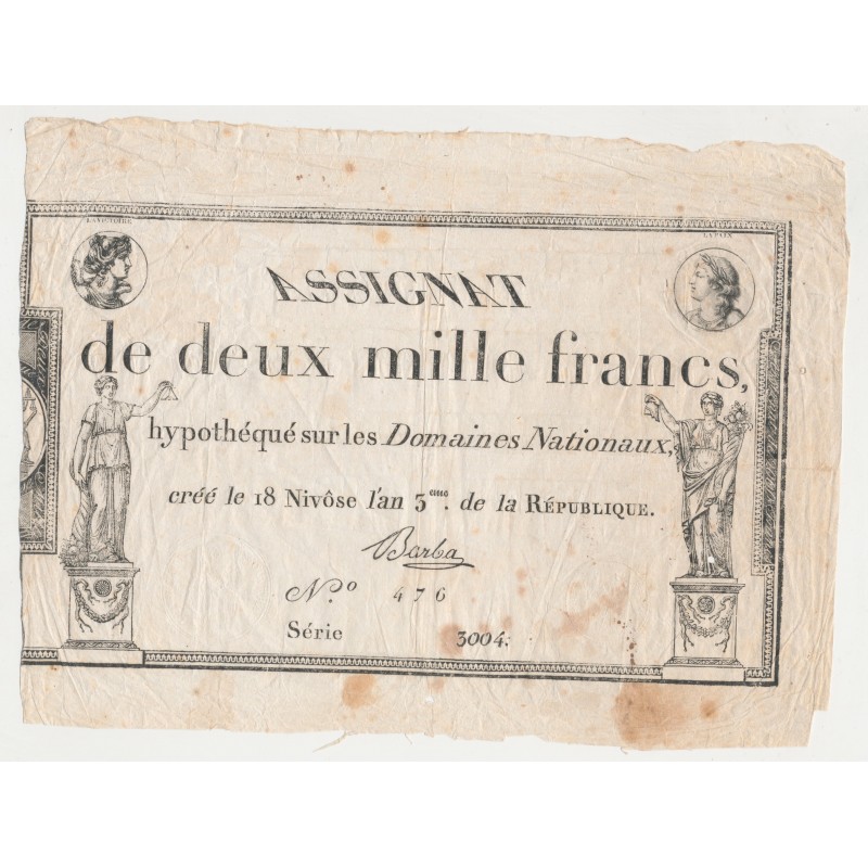 Assignat - 2000 Francs - 7 Janvier 1795