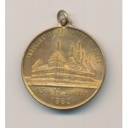 Médaille - Inauguration hôtel de ville - 13 et 14 juillet 1882 - Souvenir fête nationale 1882