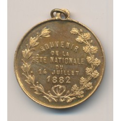 Médaille - Inauguration hôtel de ville - 13 et 14 juillet 1882 - Souvenir fête nationale 1882 2