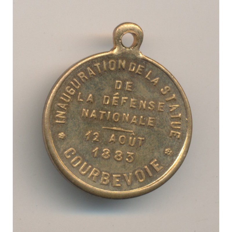 Médaille - Défense nationale - Inauguration de la statue - 12 aout 1883 - Courbevoie