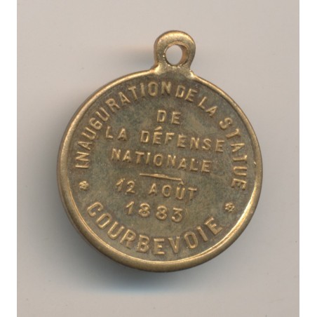 Médaille - Défense nationale - Inauguration de la statue - 12 aout 1883 - Courbevoie