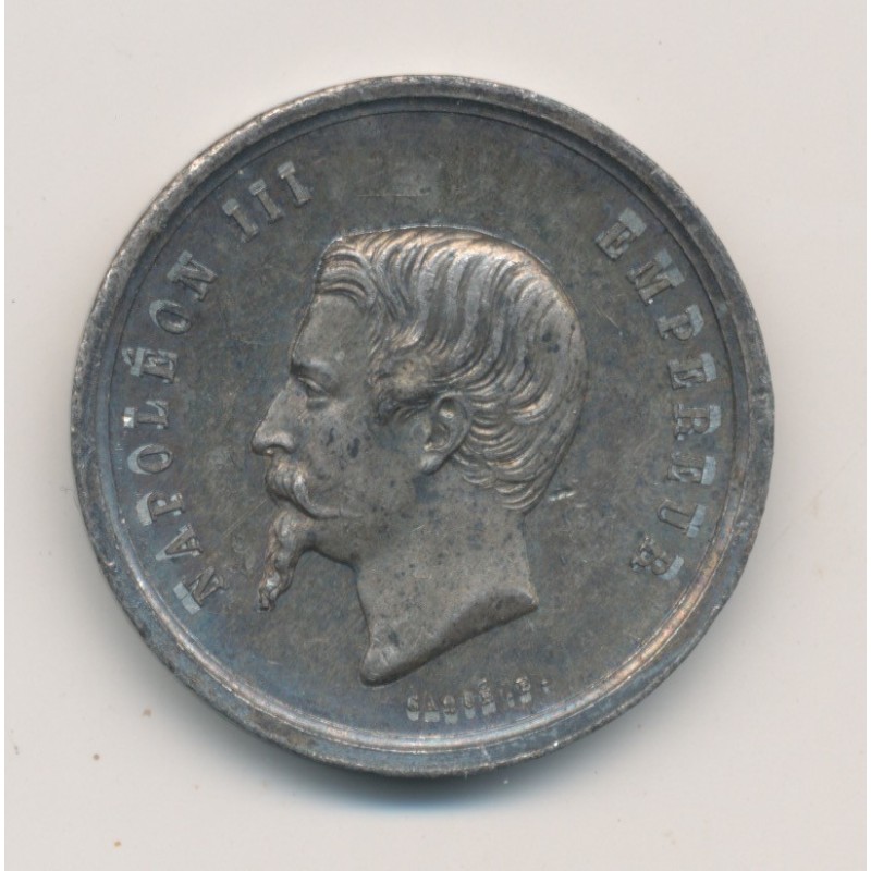 Médaille - Exposition Universelle - 1855 - Napoléon III - étain