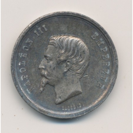 Médaille - Exposition Universelle - 1855 - Napoléon III - étain