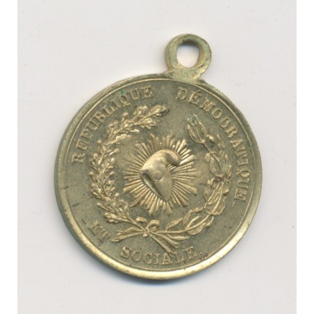 Médaille - Barbes Raspail - République démocratique et sociale - laiton