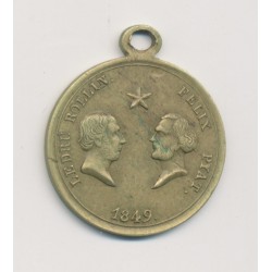 Médaille - Ledru Rollin - Felix Pyat - République démocratique et sociale - 1849 - laiton