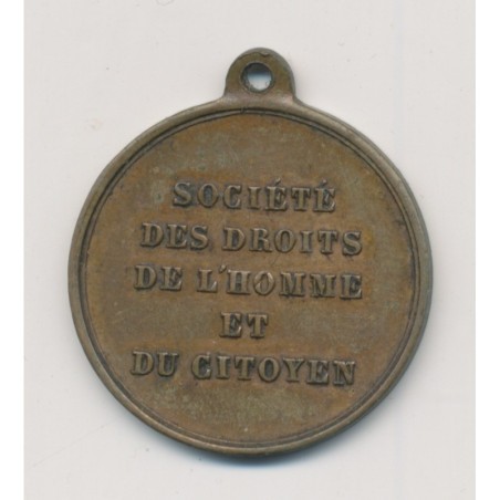 Médaille - Société des droits de l'homme et de citoyen - cuivre