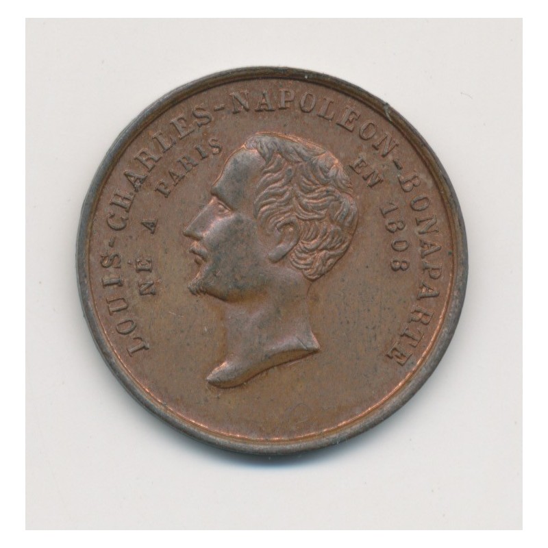 Médaille - Élection représentant du peuple 1848 - Louis  Charles Napoléon Bonaparte - cuivre