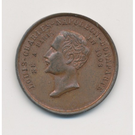 Médaille - Élection représentant du peuple 1848 - Louis  Charles Napoléon Bonaparte - cuivre