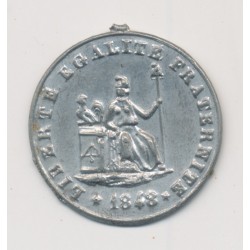 Médaille - Journée 22 23 24 février 1848 - 2e République - étain