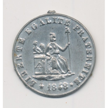 Médaille - Journée 22 23 24 février 1848 - 2e République - étain