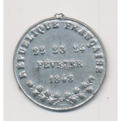 Médaille - Journée 22 23 24 février 1848 - 2e République - étain 2