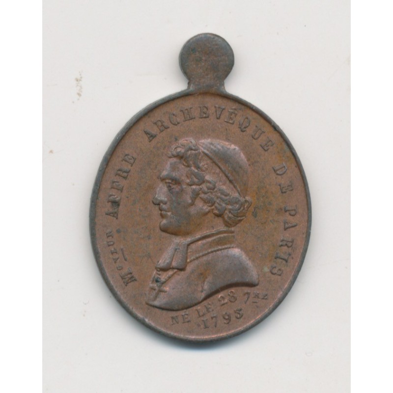 Médaille - Affre Archevêque de Paris - 1848 - cuivre