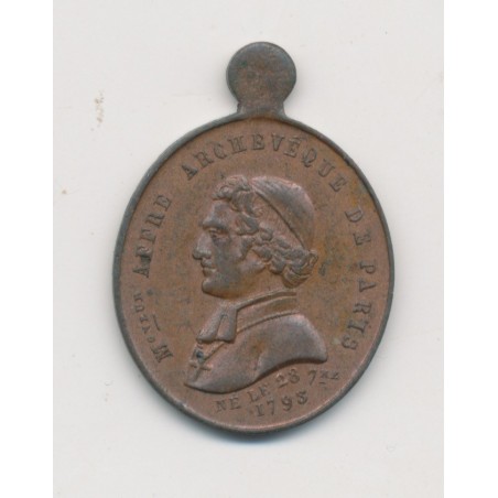 Médaille - Affre Archevêque de Paris - 1848 - cuivre