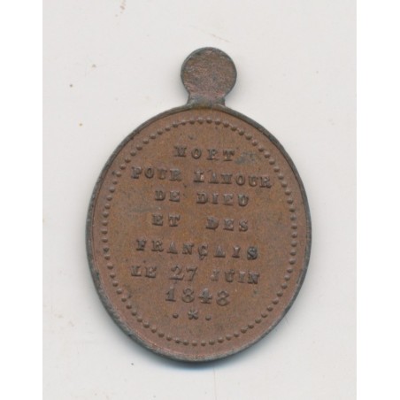 Médaille - Affre Archevêque de Paris - 1848 - cuivre