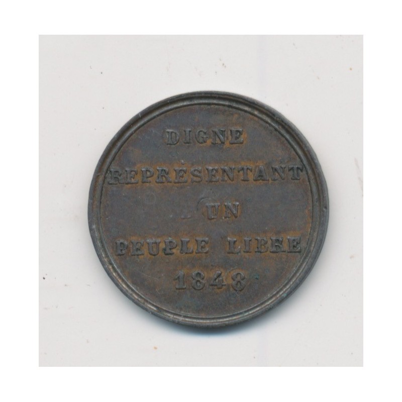 Médaille - Hommage à Lamartine - 1848 - 2e République - cuivre