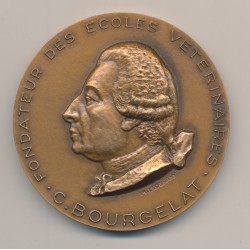 Médaille - Fondateur écoles vétérinaires - C.Bourgelat - bronze - 1967