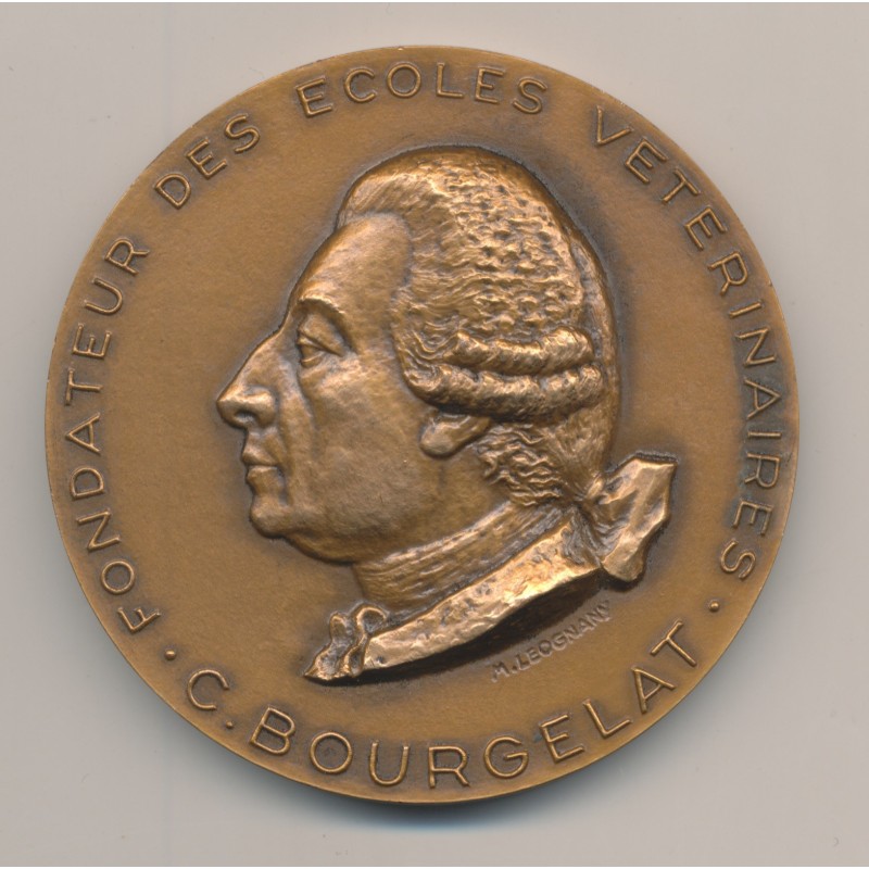 Médaille - Fondateur écoles vétérinaires - C.Bourgelat - bronze - 1967