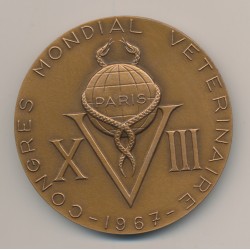 Médaille - Fondateur écoles vétérinaires - C.Bourgelat - bronze - 1967 2