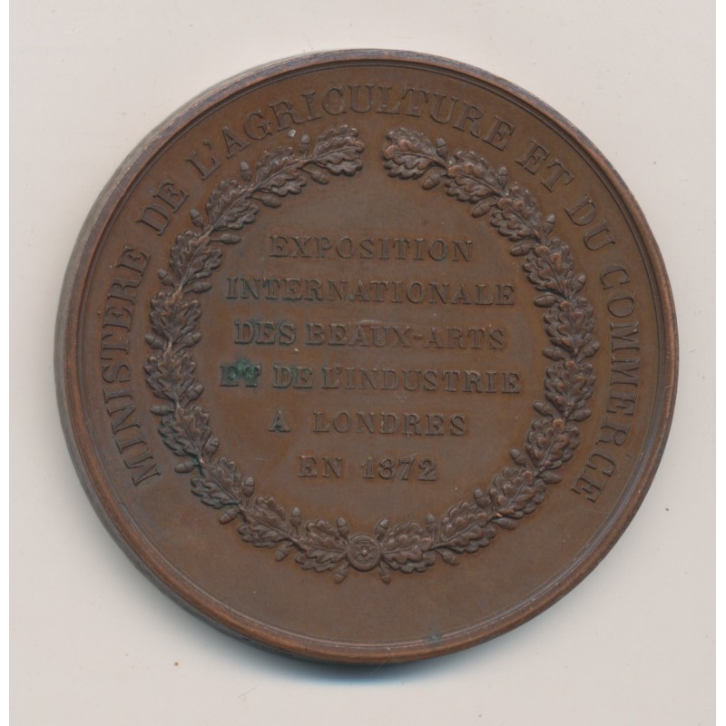 Médaille - Exposition internationale des beaux arts et de l'industrie - Londres 1872 - cuivre