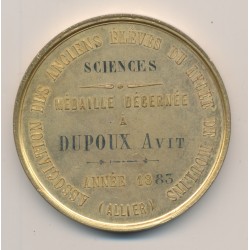 Médaille - Association des anciens élèves du lycée de Moulins - 1883 - allier - cuivre 2