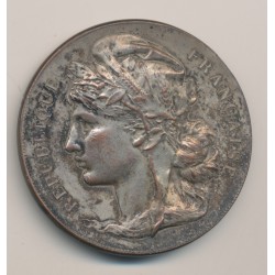 Médaille - Sapeurs pompiers - République Française - bronze argenté  2