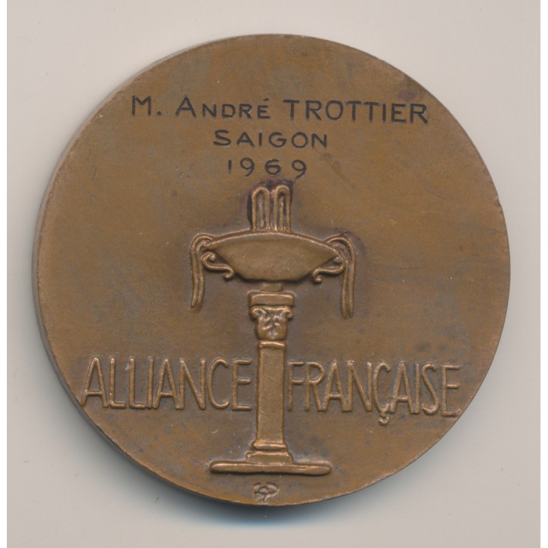 Médaille - Alliance Française - Saigon 1969 - Dropsy - bronze