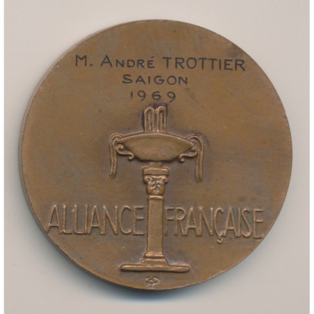 Médaille - Alliance Française - Saigon 1969 - Dropsy - bronze