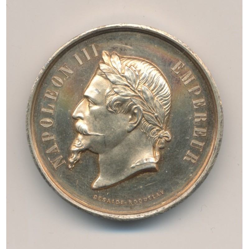 Médaille - Napoléon III - Comice agricole de Pontvallain - Député 1868 - vermeil