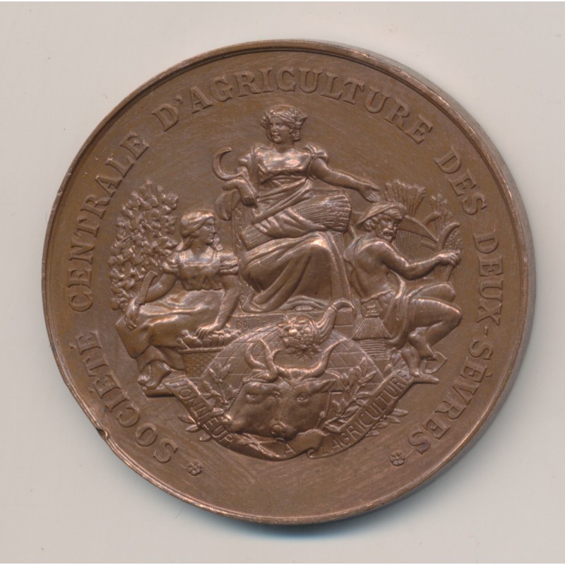 Médaille - Société d'agriculture des deux sèvres - bronze - F.Vernon
