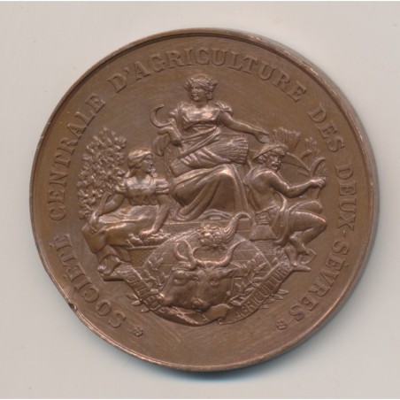 Médaille - Société d'agriculture des deux sèvres - bronze - F.Vernon