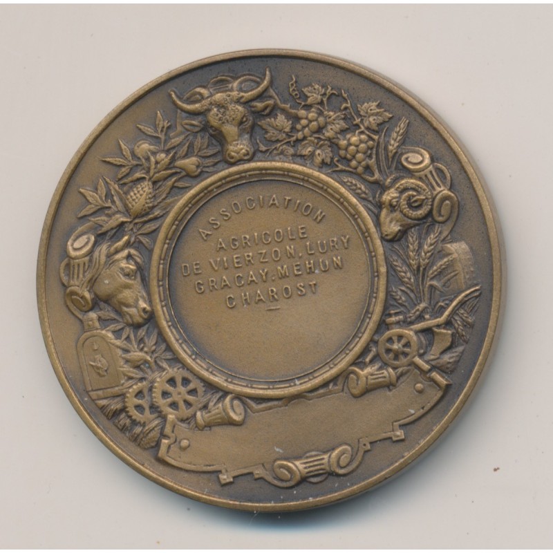 Médaille - Association agricole de vierzon - bronze - O.Roty - 41mm