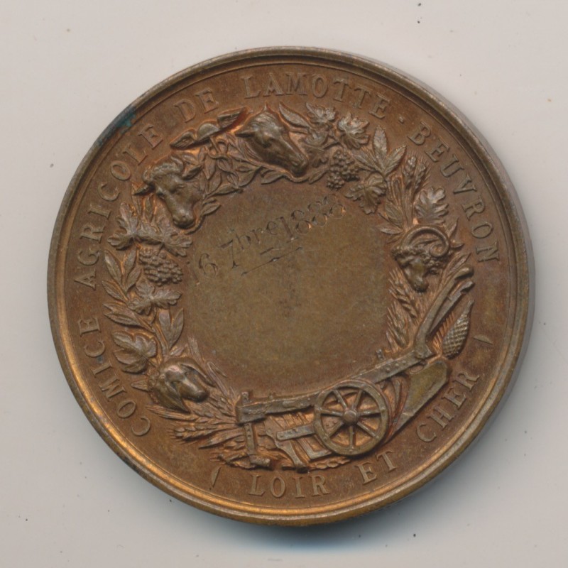 Médaille - Comice agricole de Lamotte Beuvron - 1888 - Loir et cher - J.Lagrange - bronze