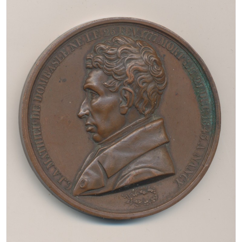 Médaille - Mathieu de Dombasle - 1843 - agriculture - bronze