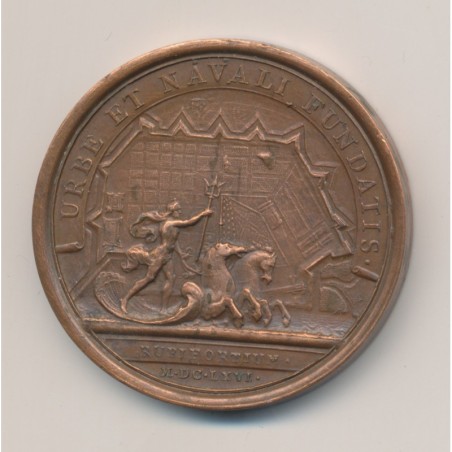 Médaille - Louis XIV - Port de Rochefort - refrappe - bronze