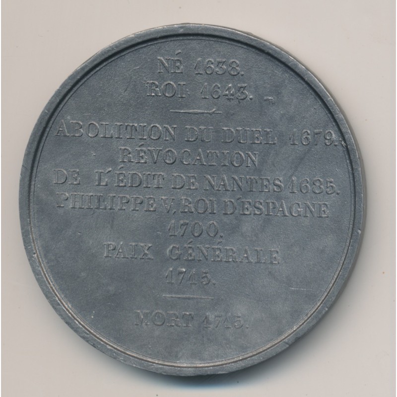 Médaille - Louis XIV Commémorations  - étain 