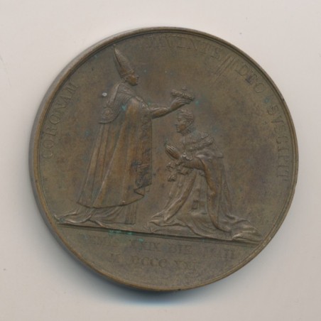 Médaille - Sacre à Reims - Charles X - 1825 - bronze