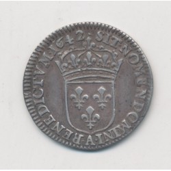 Louis XIII - 1/12 écu - 1642 A Paris - 1er poinçon - 1 point 2