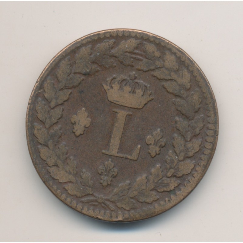 Louis XVIII - 1 Décime à l'L couronné - 1815 BB Strasbourg