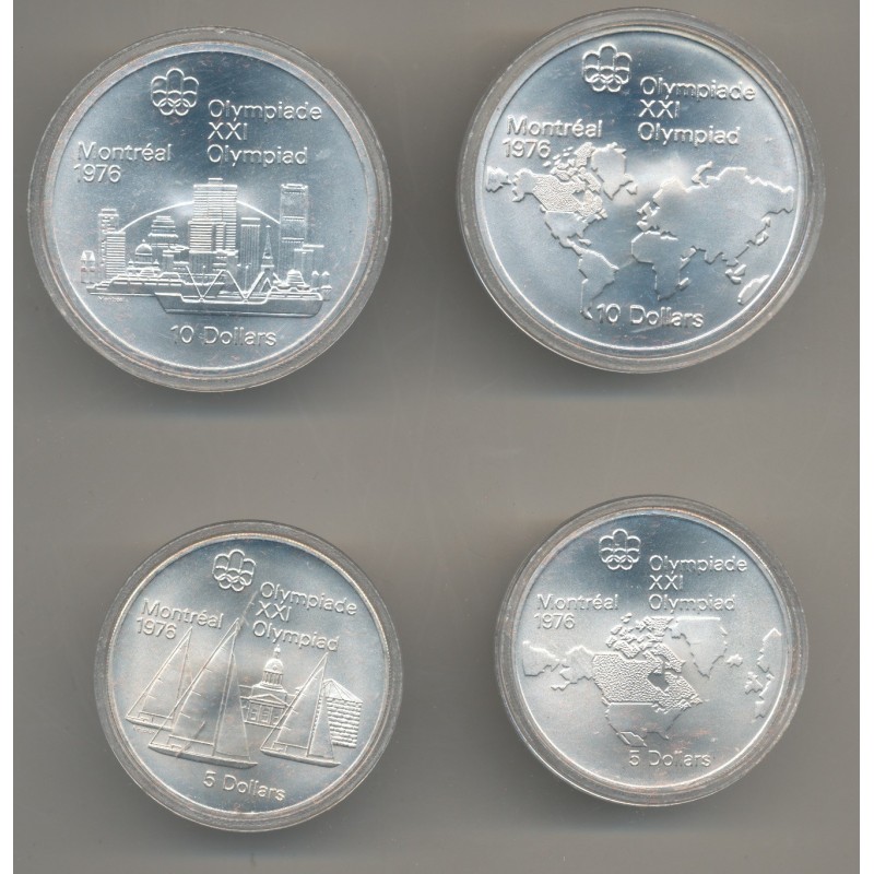 Canada - Coffret 4 Monnaies - Jeux Olympiques Montréal 1976 - argent