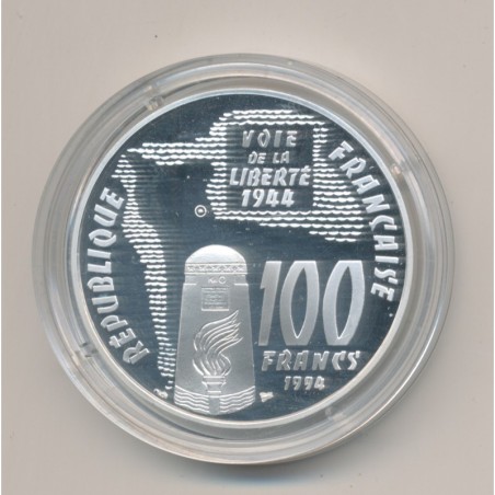 100 Francs - Sainte mère l'église - 1994 - argent BE