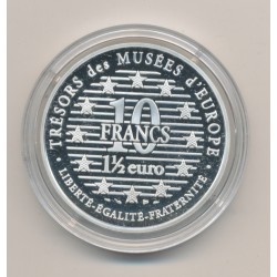 10 Francs - 1,5 Euro - Éléphant époque shang - 1996 - argent BE 2