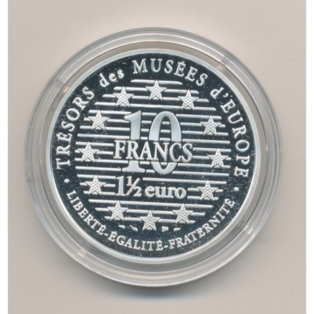 10 Francs - 1,5 Euro - Éléphant époque shang - 1996 - argent BE