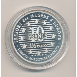 10 Francs - 1,5 Euro - Le penseur de Rodin - 1996 - argent BE 2