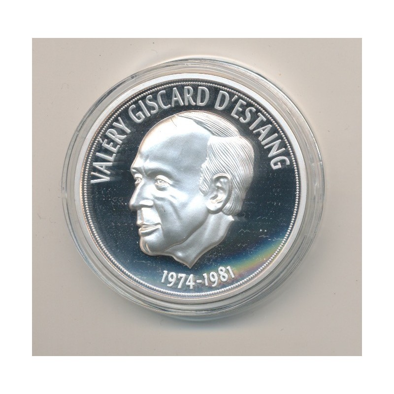 Médaille - Valery Giscard d'Estaing - Président de la République - portrait sur la gauche