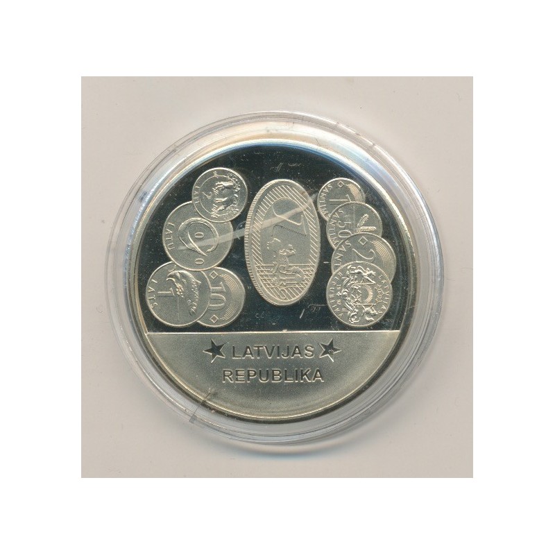 Médaille - Lettonie - Membre Union Européenne - maillechort